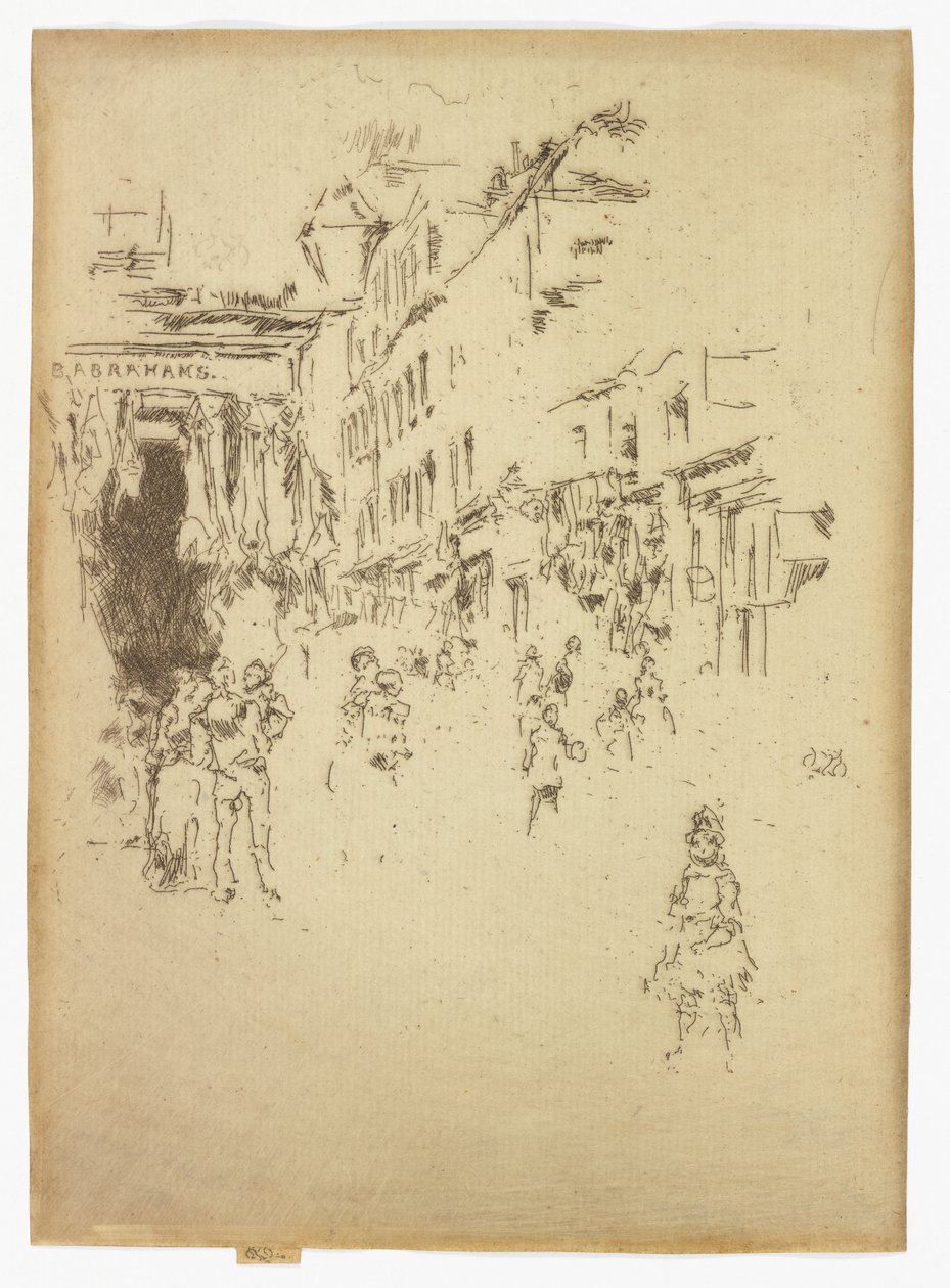 Cutler Street, Houndsditch, noin 1886-88 (etsaus; tussi paperille). tekijältä James Abbott McNeill Whistler