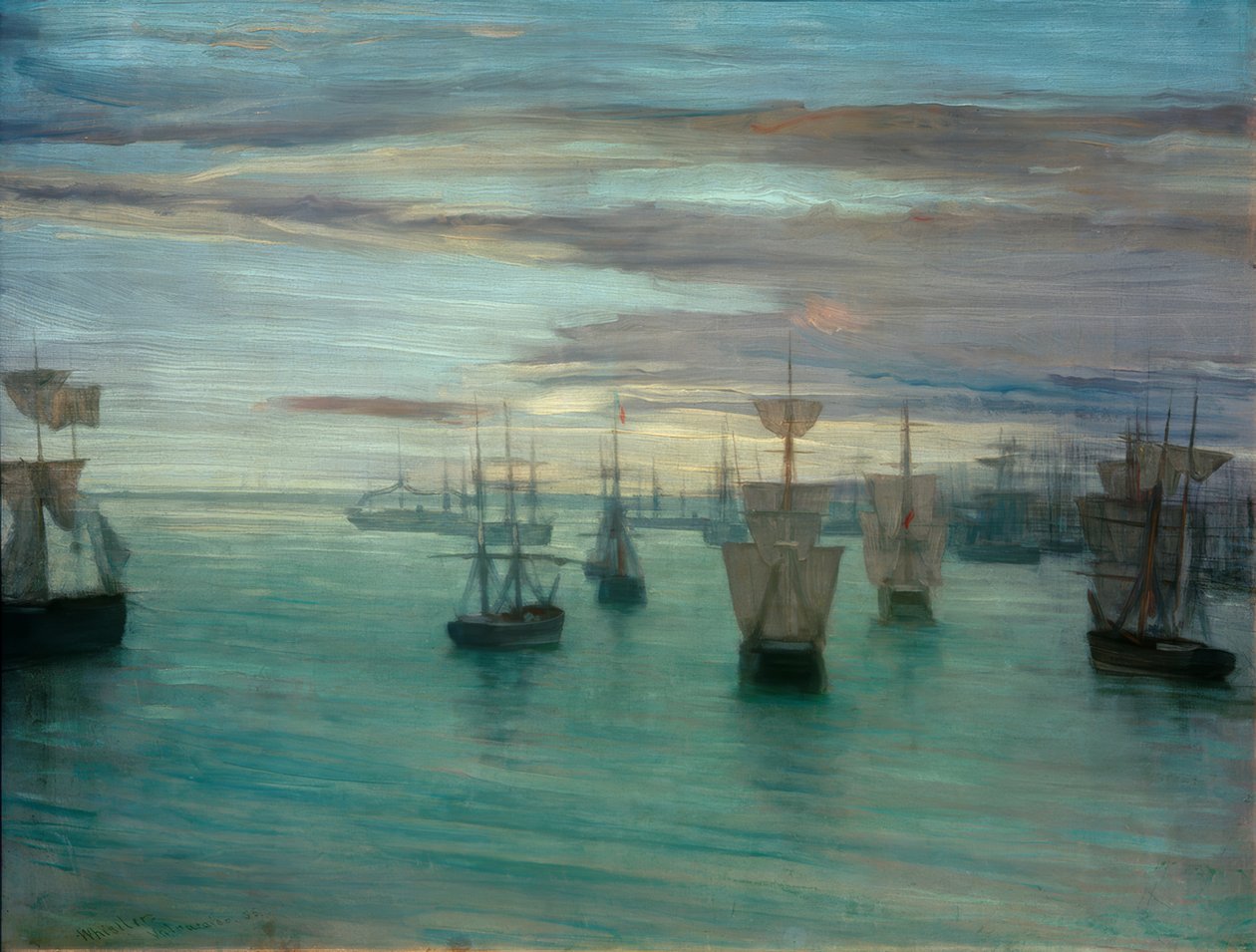 Dämmerung in Fleischfarbe und Grün: Valparaiso tekijältä James Abbott McNeill Whistler