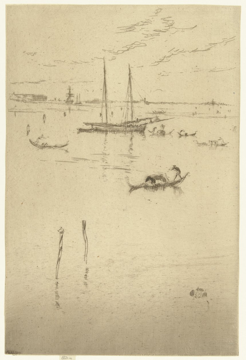 De kleine laguuni Pikku Laguuni Venetsia: Kaksitoista etsausta (sarjan nimi) tekijältä James Abbott McNeill Whistler