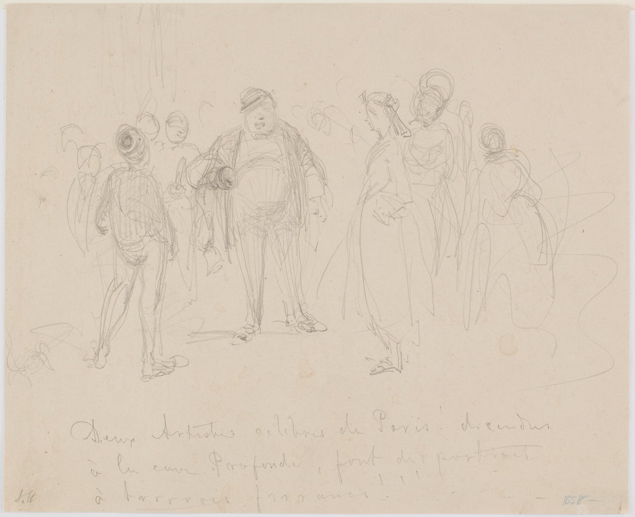 Kaksi kuuluisaa Pariisin taiteilijaa, 1858. tekijältä James Abbott McNeill Whistler