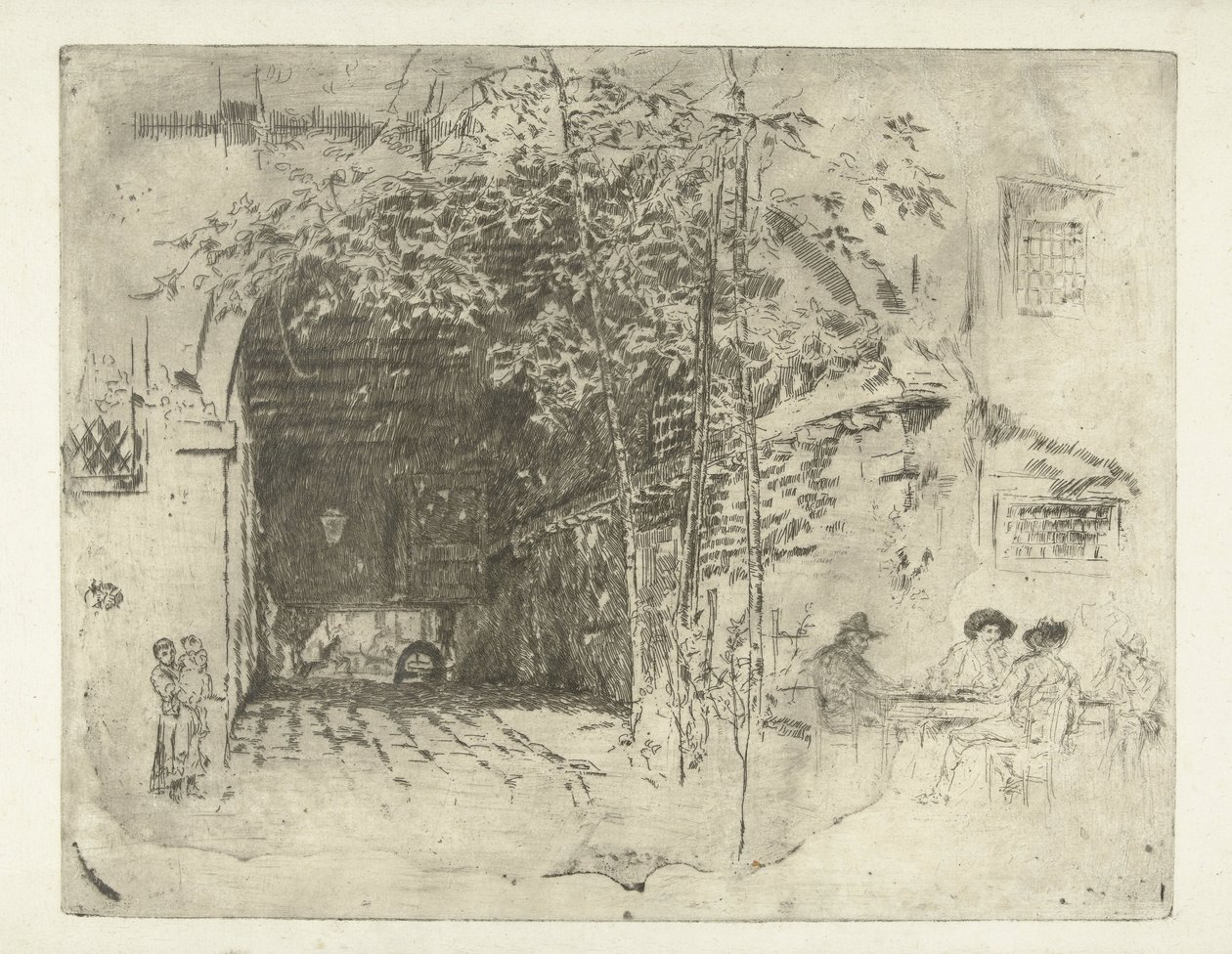 Kulku talon alla Venetsiassa Traghetto Venetsia: Kaksitoista etsausta (sarjan nimi) tekijältä James Abbott McNeill Whistler