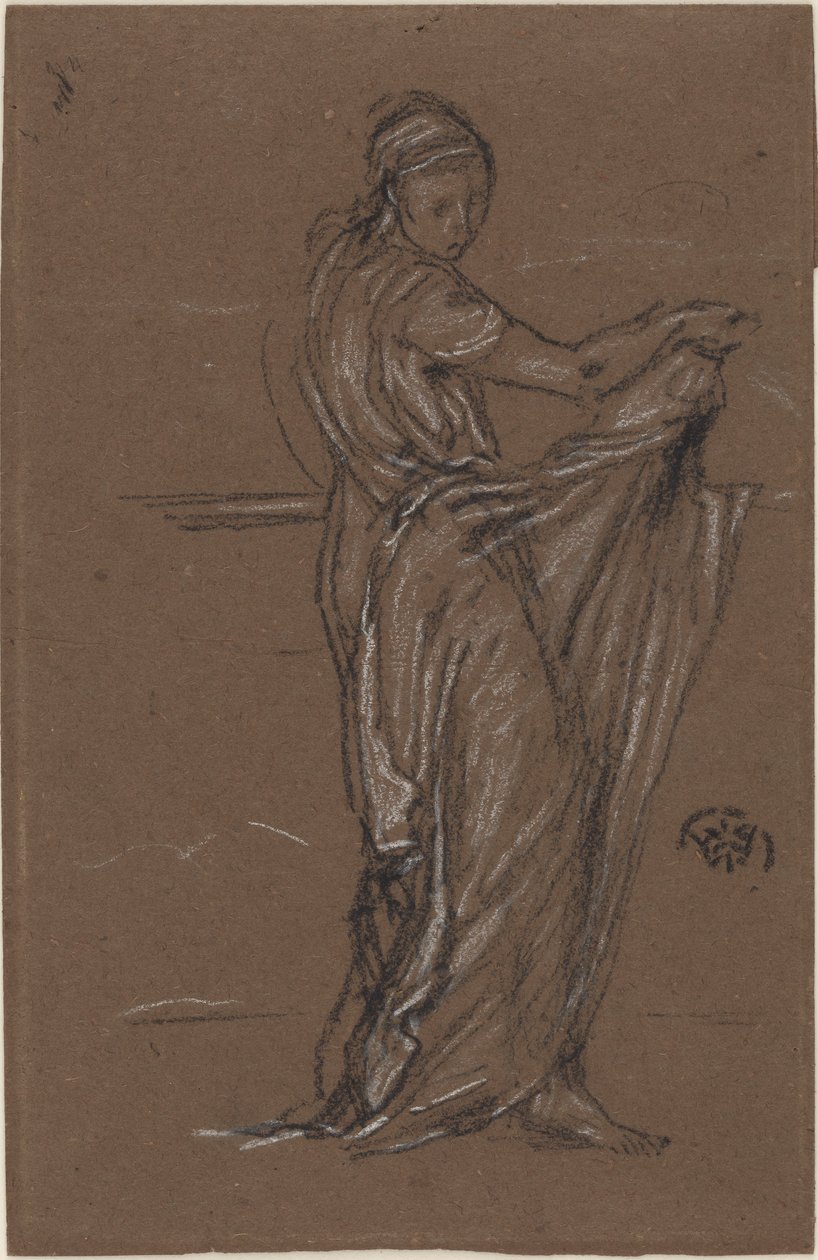Draped naisfiguuri, 1870-1873. tekijältä James Abbott McNeill Whistler