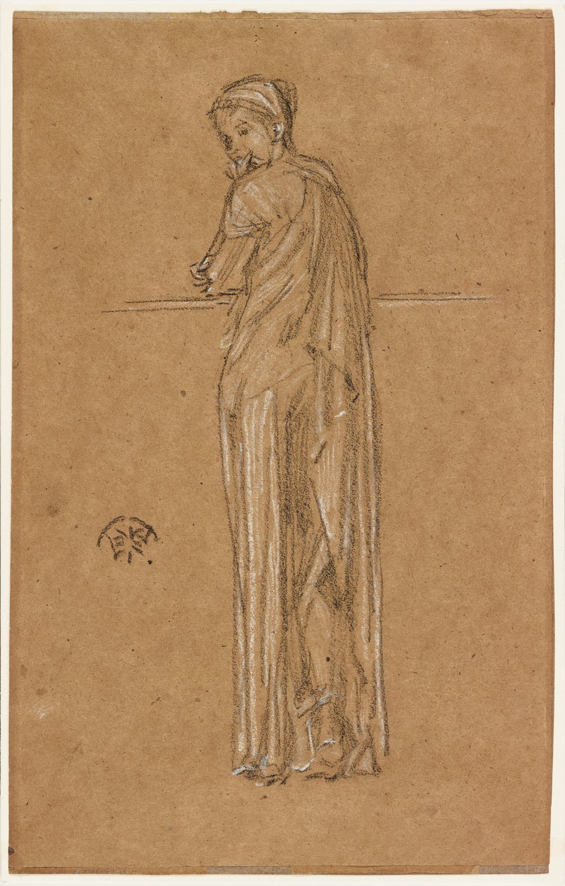 Draped figuuri seisoo, 1870-1873. tekijältä James Abbott McNeill Whistler