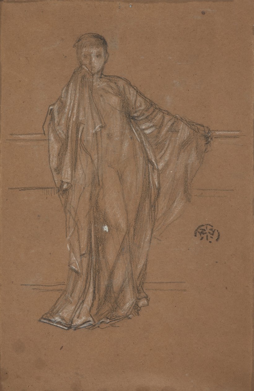 Verhottu figuuri kaiteella, 1868-1870. tekijältä James Abbott McNeill Whistler