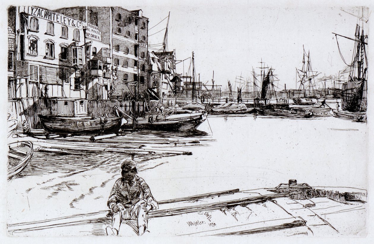 Eagle Wharf (Tyzac, Whitely ja Co) tekijältä James Abbott McNeill Whistler