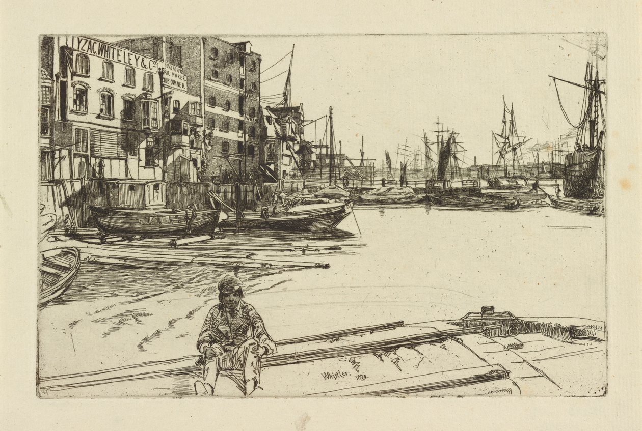 Eagle Wharf Tyzac Whiteley and Co., 1859. tekijältä James Abbott McNeill Whistler