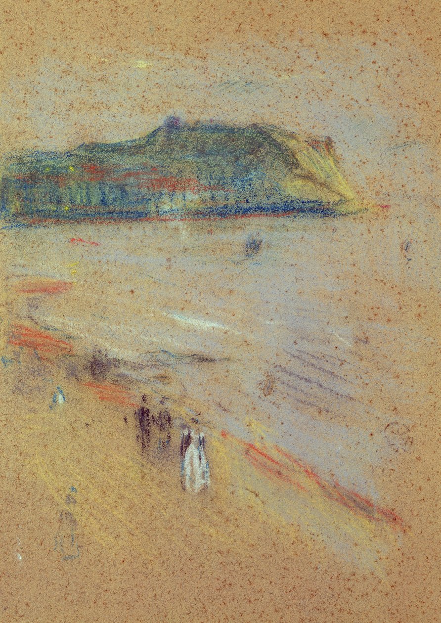 Figuurit rannalla lähellä kallioita tekijältä James Abbott McNeill Whistler