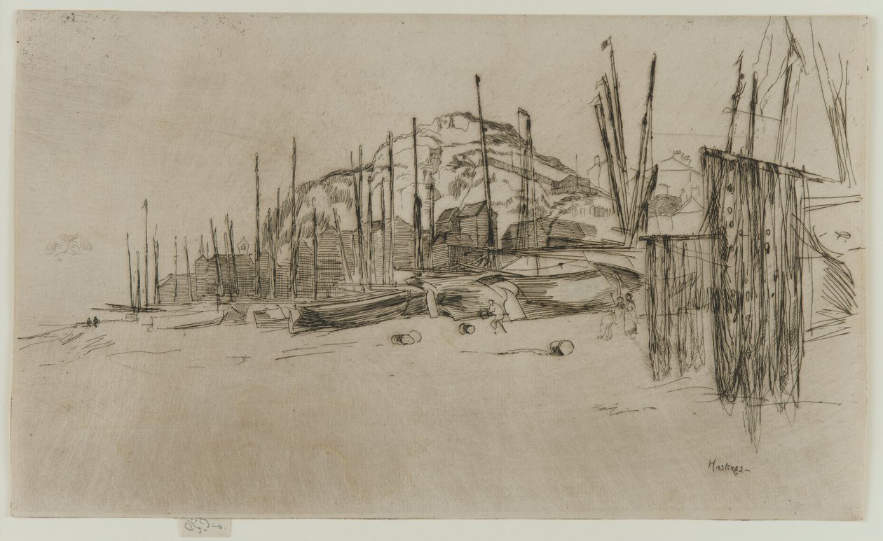 Kalastusveneet, Hastings, 1877. tekijältä James Abbott McNeill Whistler