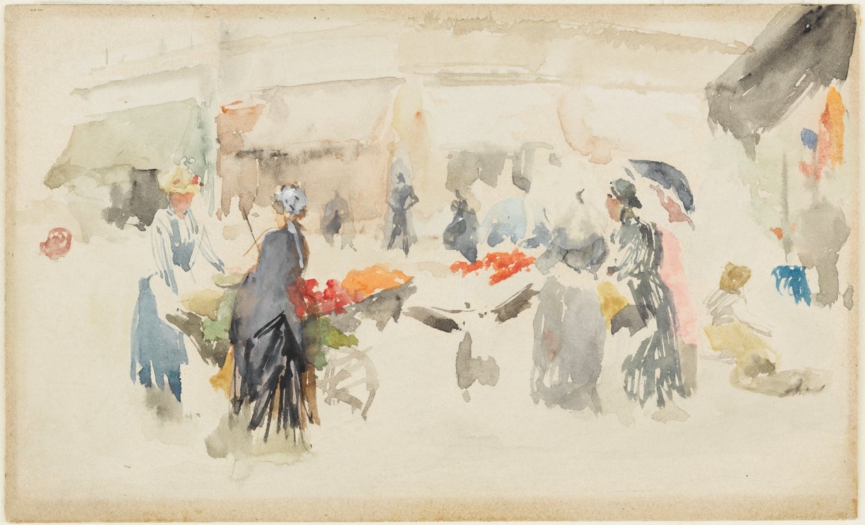 Kukkamarkkinat-Dieppe tekijältä James Abbott McNeill Whistler