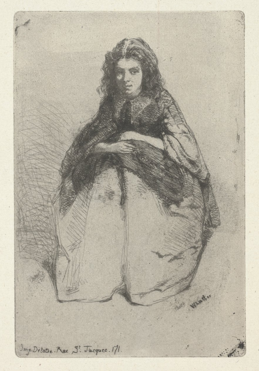 Fumette, n. 1857 (etsaus ja kuivakärki) tekijältä James Abbott McNeill Whistler
