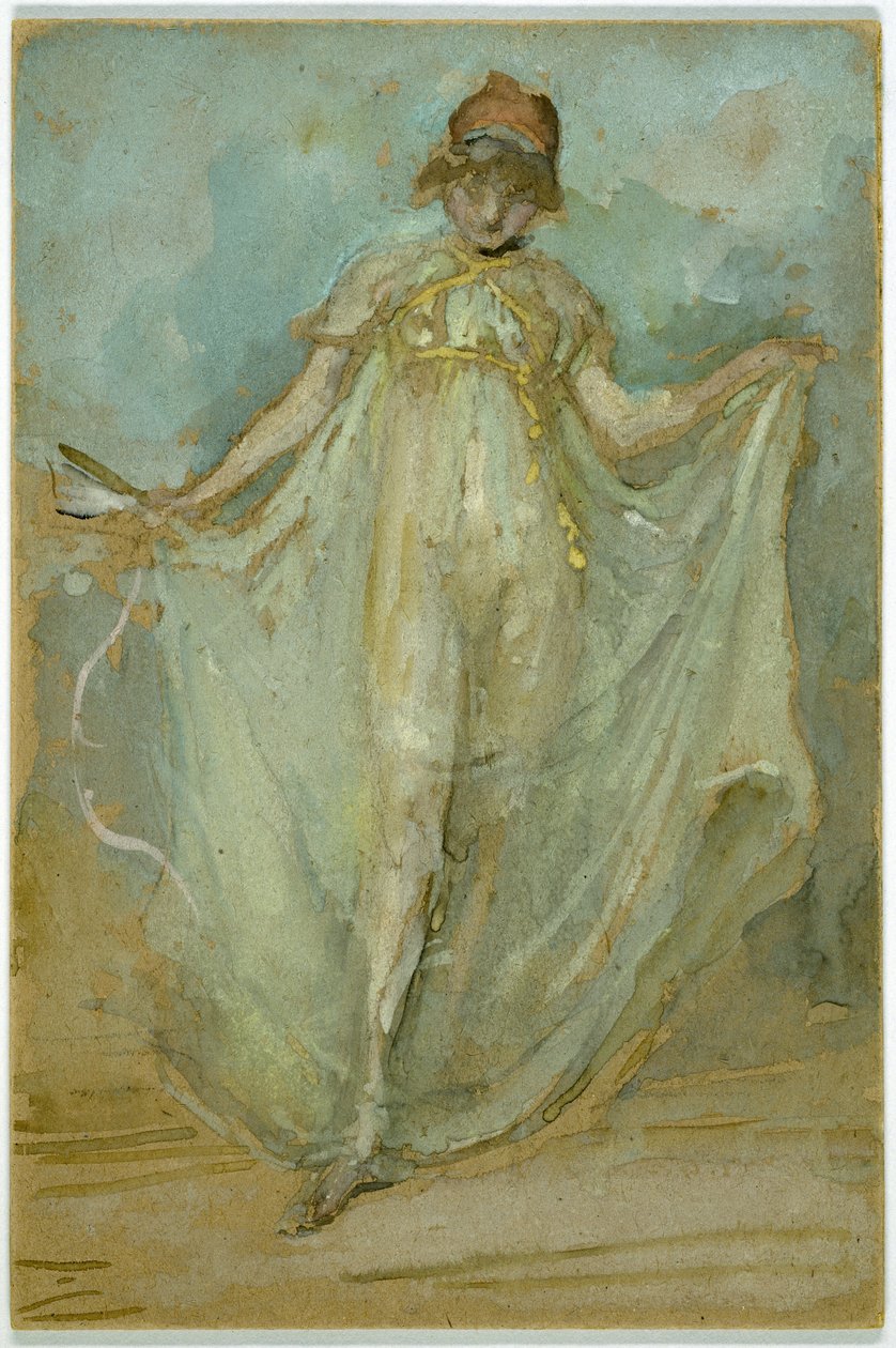 Vihreä ja sininen: Tanssija, n. 1893 tekijältä James Abbott McNeill Whistler