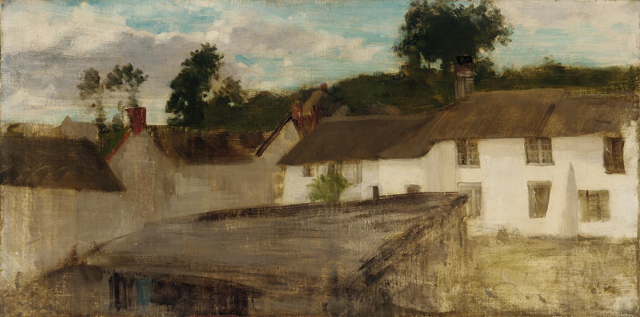 Vihreä ja hopea: Devonshire Cottages, 1883 tai 1884. tekijältä James Abbott McNeill Whistler