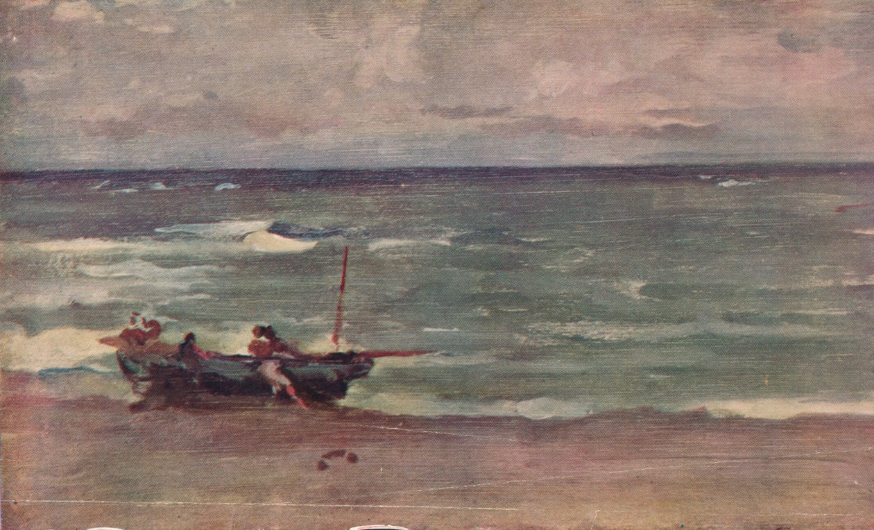 Harmony in Blue and Silver: Beaching The Boat, Etretat, c1897 tekijältä James Abbott McNeill Whistler