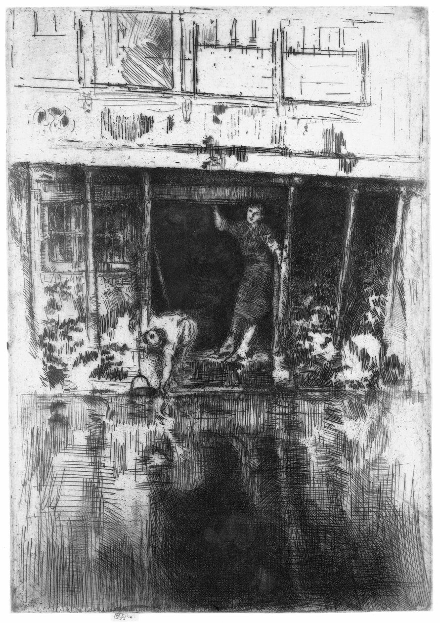 Talo kanavan varrella Amsterdamissa Pierrot tekijältä James Abbott McNeill Whistler