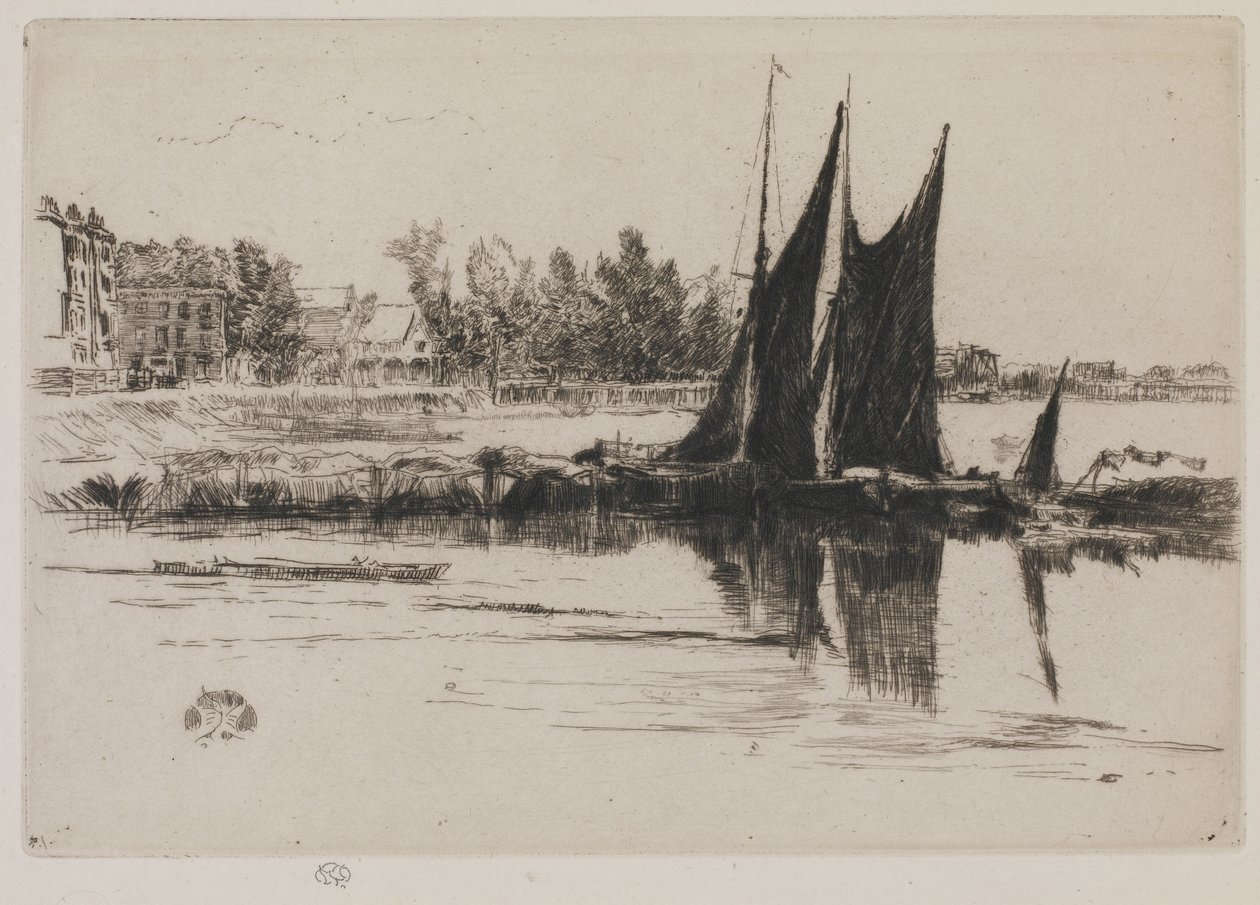 Hurlingham, 1859 (etsaus paperille) tekijältä James Abbott McNeill Whistler