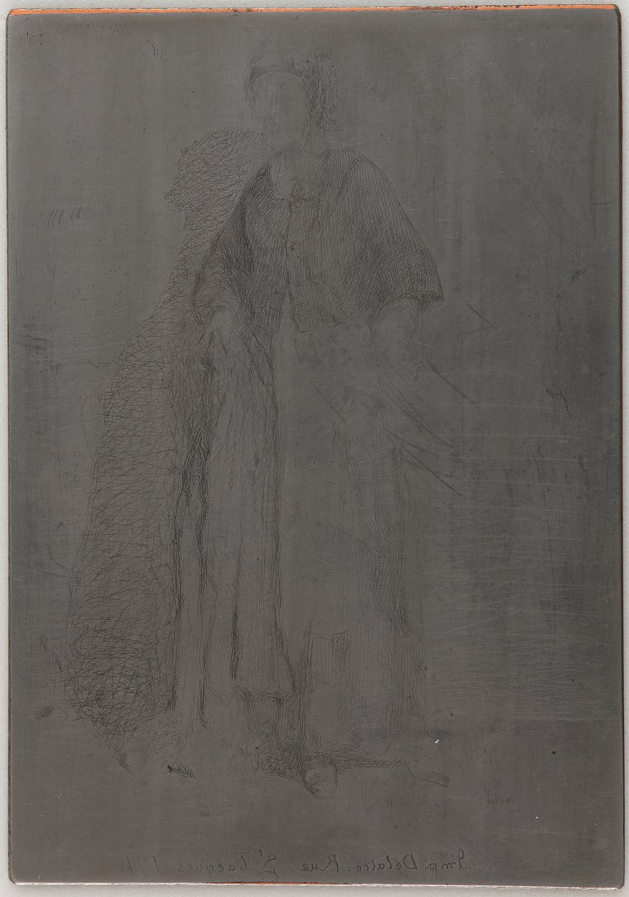 La Mere Gerard. Yksi kahdestatoista etsauksesta luonnosta, 1857-1858. tekijältä James Abbott McNeill Whistler