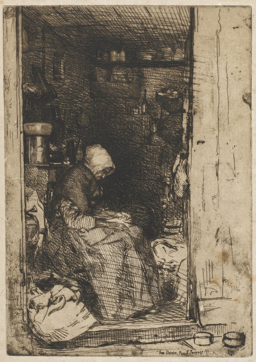 Vanha nainen rievuilla tekijältä James Abbott McNeill Whistler