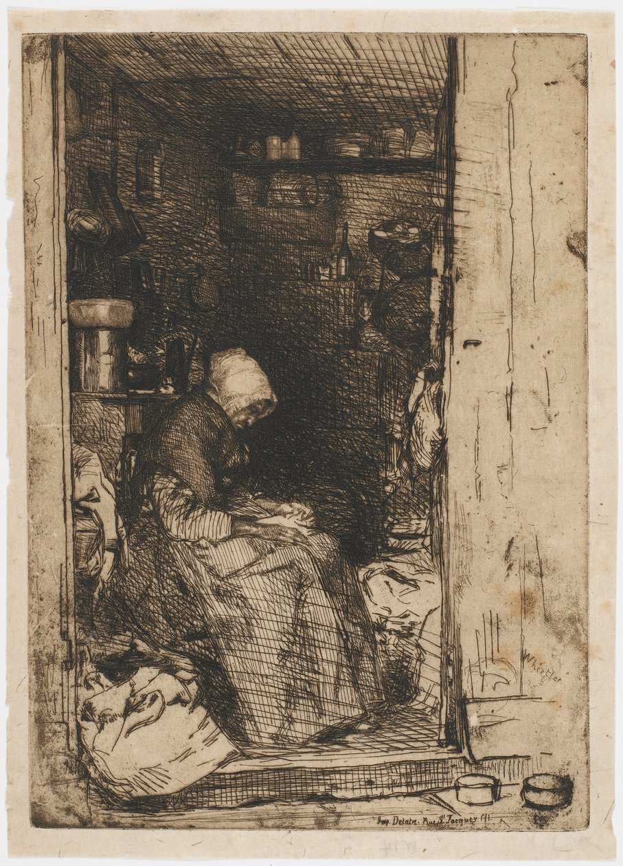 Vanha nainen Ragsissa, 1858. tekijältä James Abbott McNeill Whistler