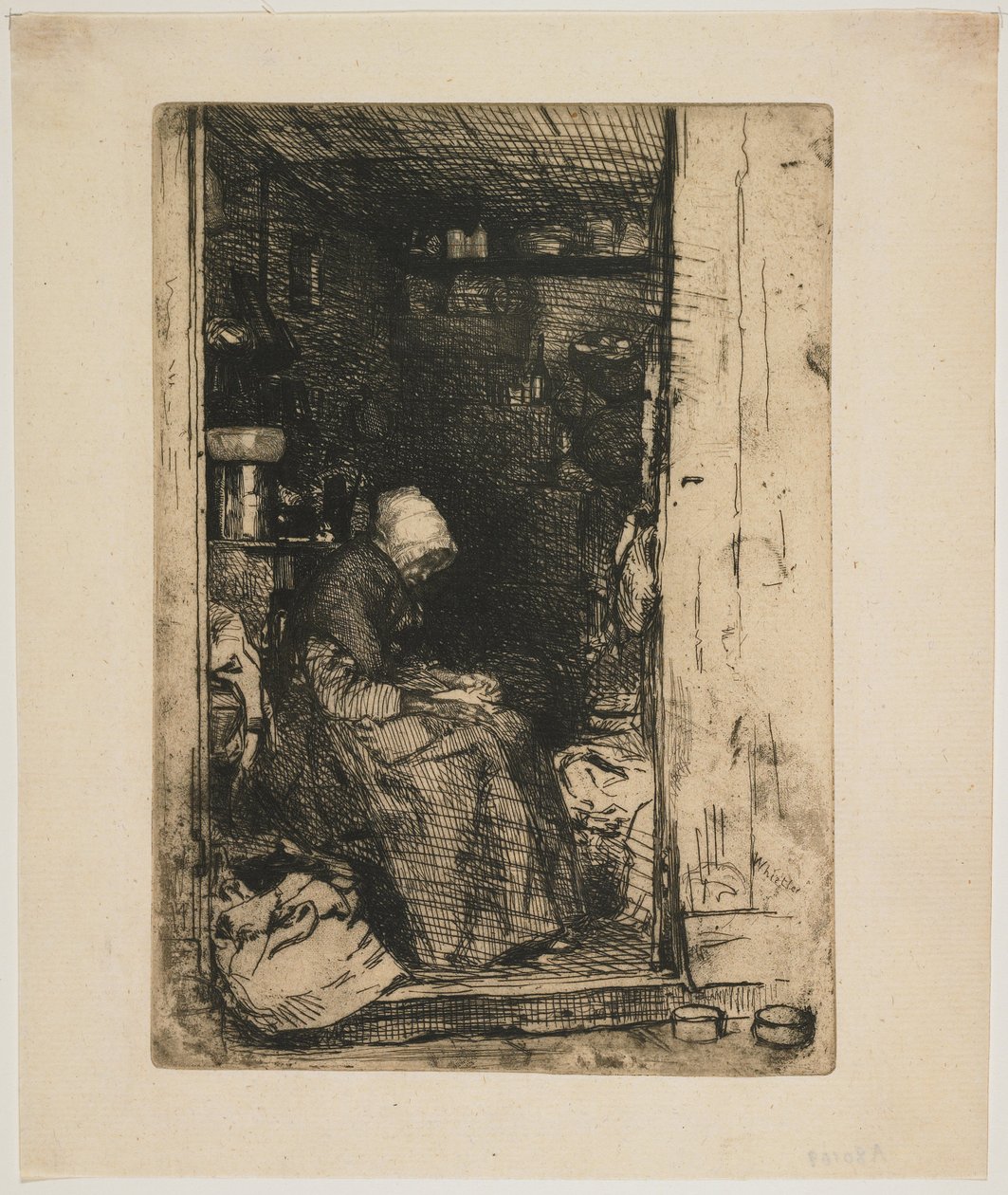 Vanha ryysynainen sarjasta Kaksitoista etsausta luonnosta tekijältä James Abbott McNeill Whistler
