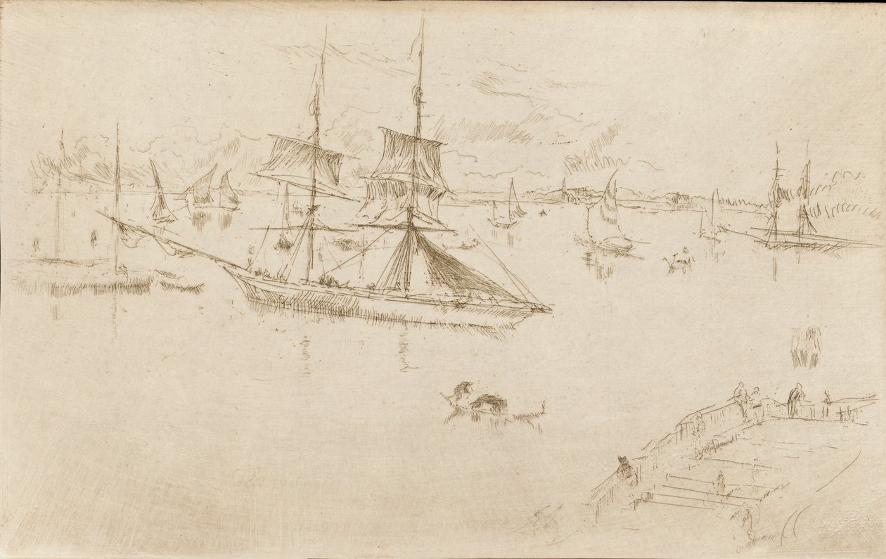 Laguuni-keskipäivä, 1879-1880. tekijältä James Abbott McNeill Whistler