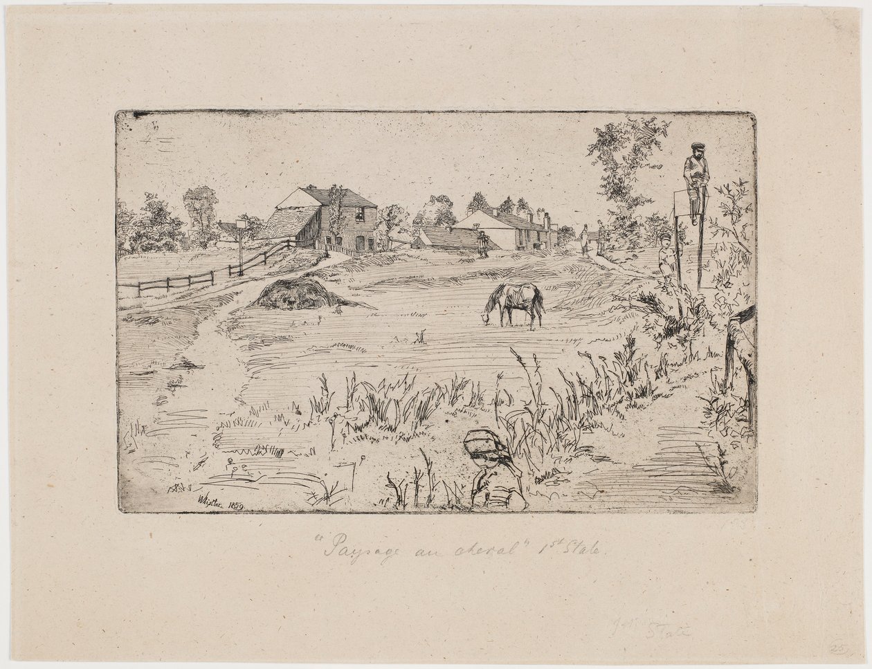 Paisatge amb cavalls, 1859. finlandès tekijältä James Abbott McNeill Whistler