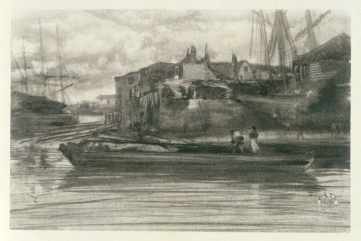 Limehouse, 1878 (litotintinen) tekijältä James Abbott McNeill Whistler
