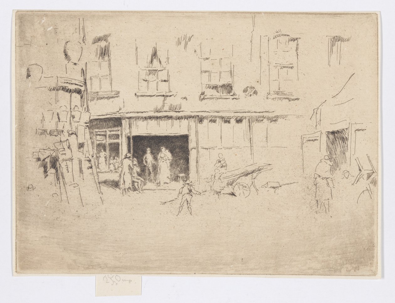 Little Court, noin 1880-81 (etsaus; tussi paperille). tekijältä James Abbott McNeill Whistler
