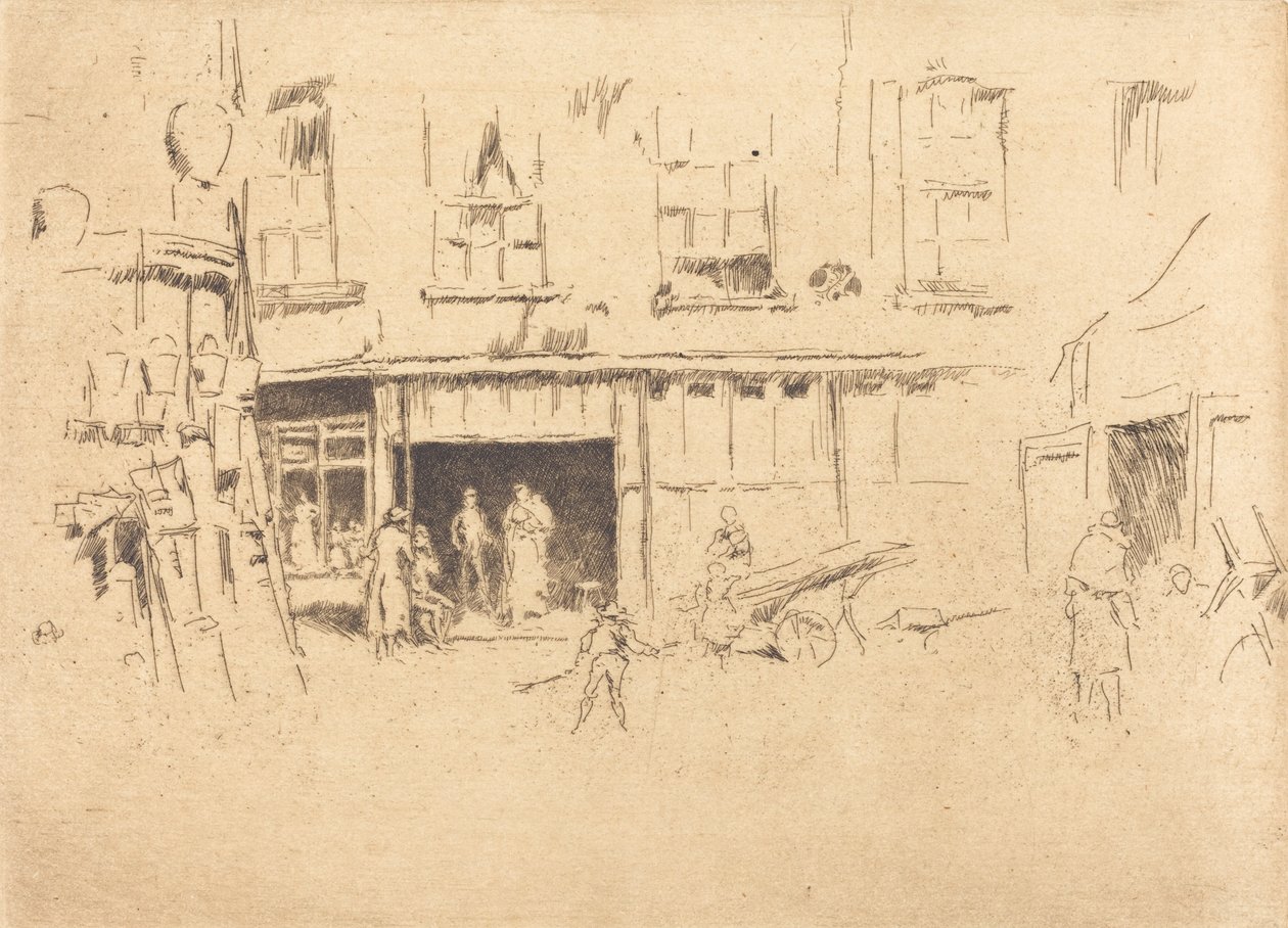Pikku tuomioistuin, c. 18801881. tekijältä James Abbott McNeill Whistler