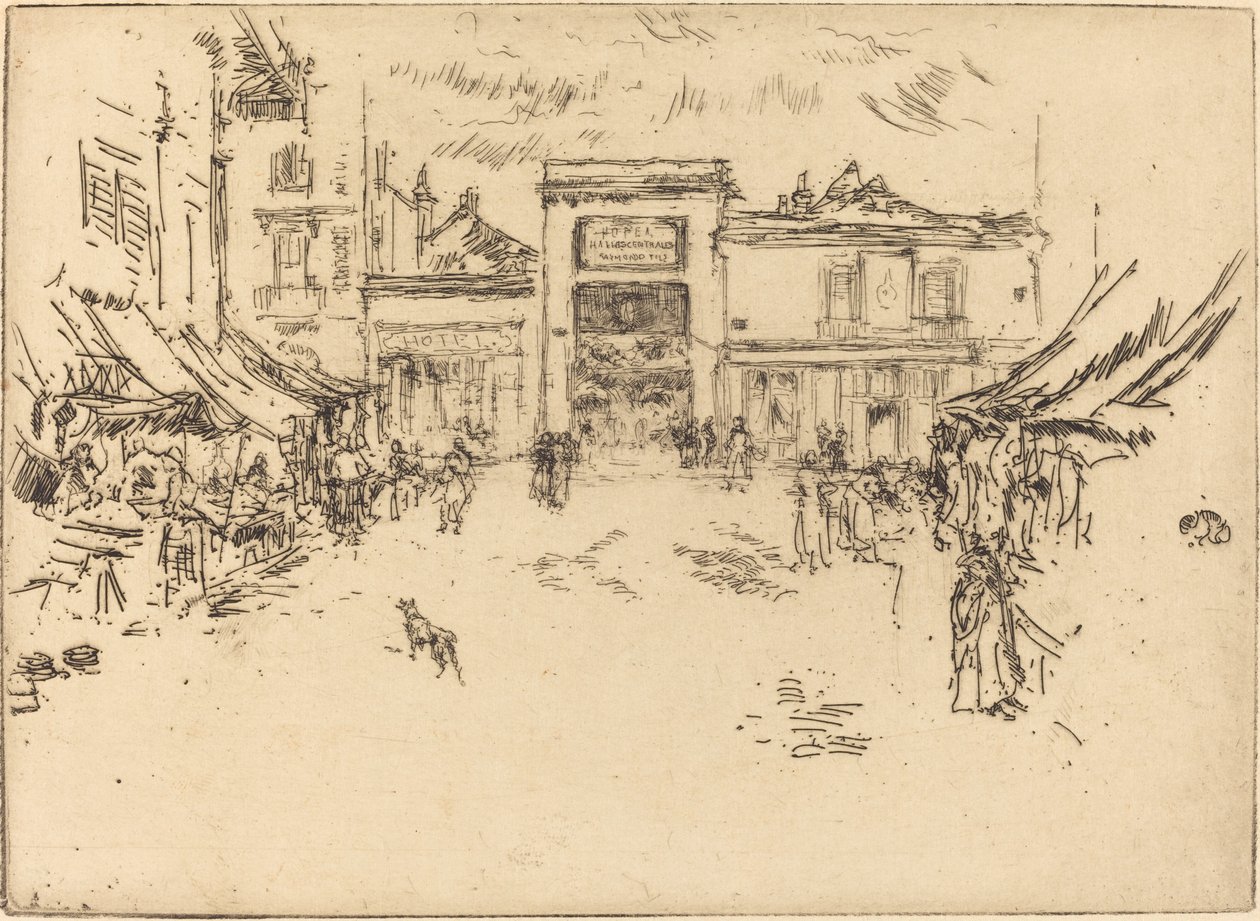 Little Market Place, Tours, 1888. tekijältä James Abbott McNeill Whistler