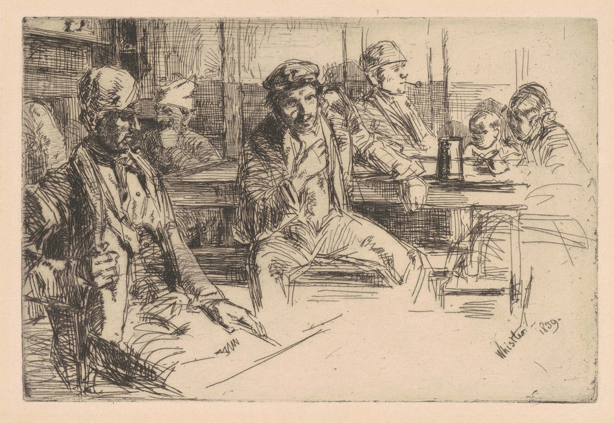 Longshoreman, 1859 (etsaus ja kuivakärki paperille) tekijältä James Abbott McNeill Whistler