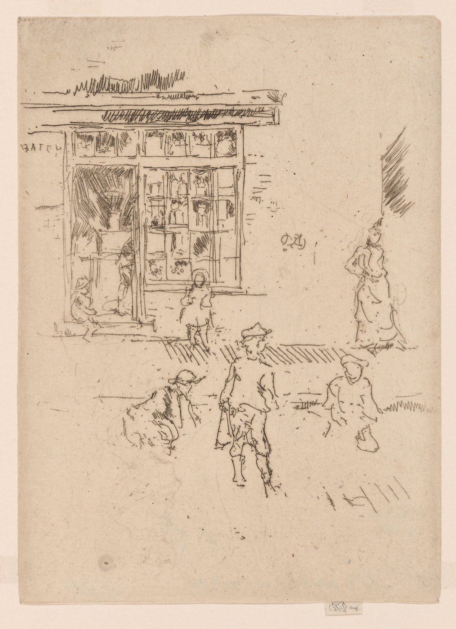 Marbles, n.1886-88 (etsaus; tussi paperille). tekijältä James Abbott McNeill Whistler