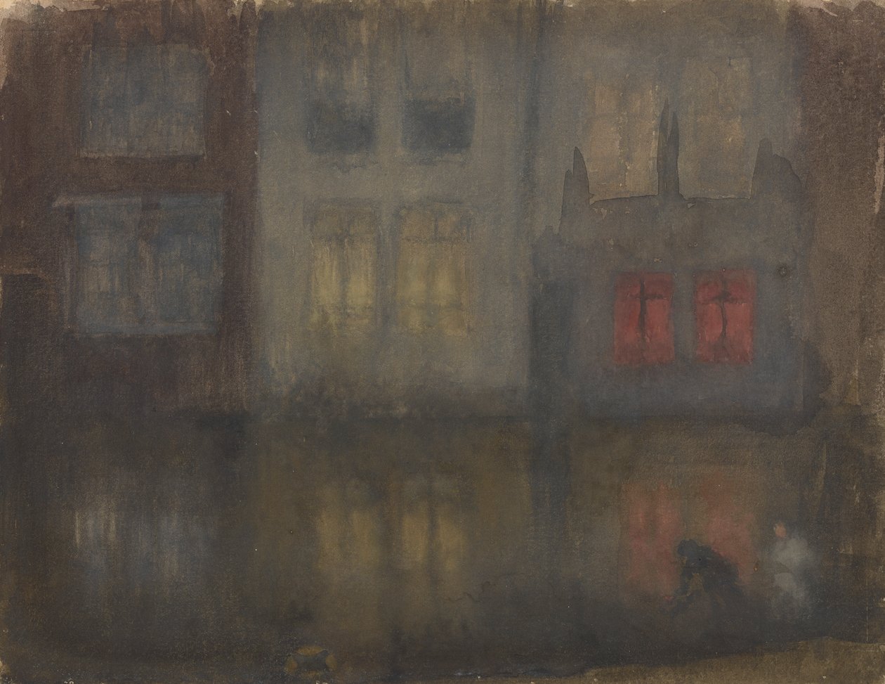 Nocturne: Black and RedBack Canal, Hollanti, 1882. tekijältä James Abbott McNeill Whistler