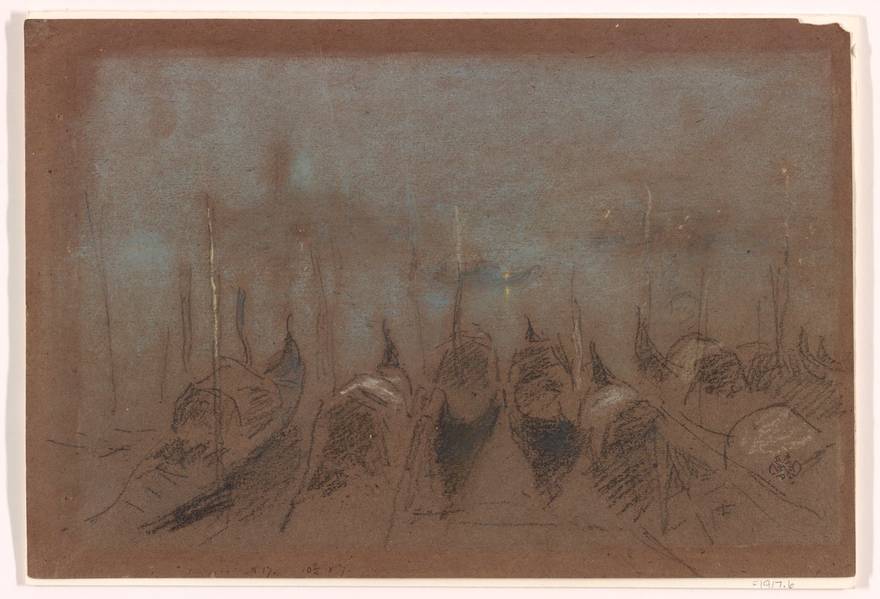 Nocturne, San Giorgio, 1880 (liitu harmaanruskealle paperille) tekijältä James Abbott McNeill Whistler