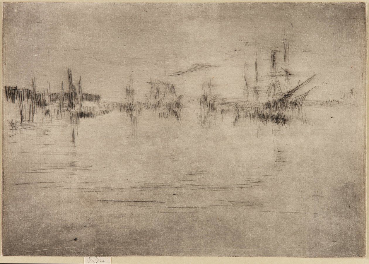Nocturne Shipping, 1879-1880. tekijältä James Abbott McNeill Whistler