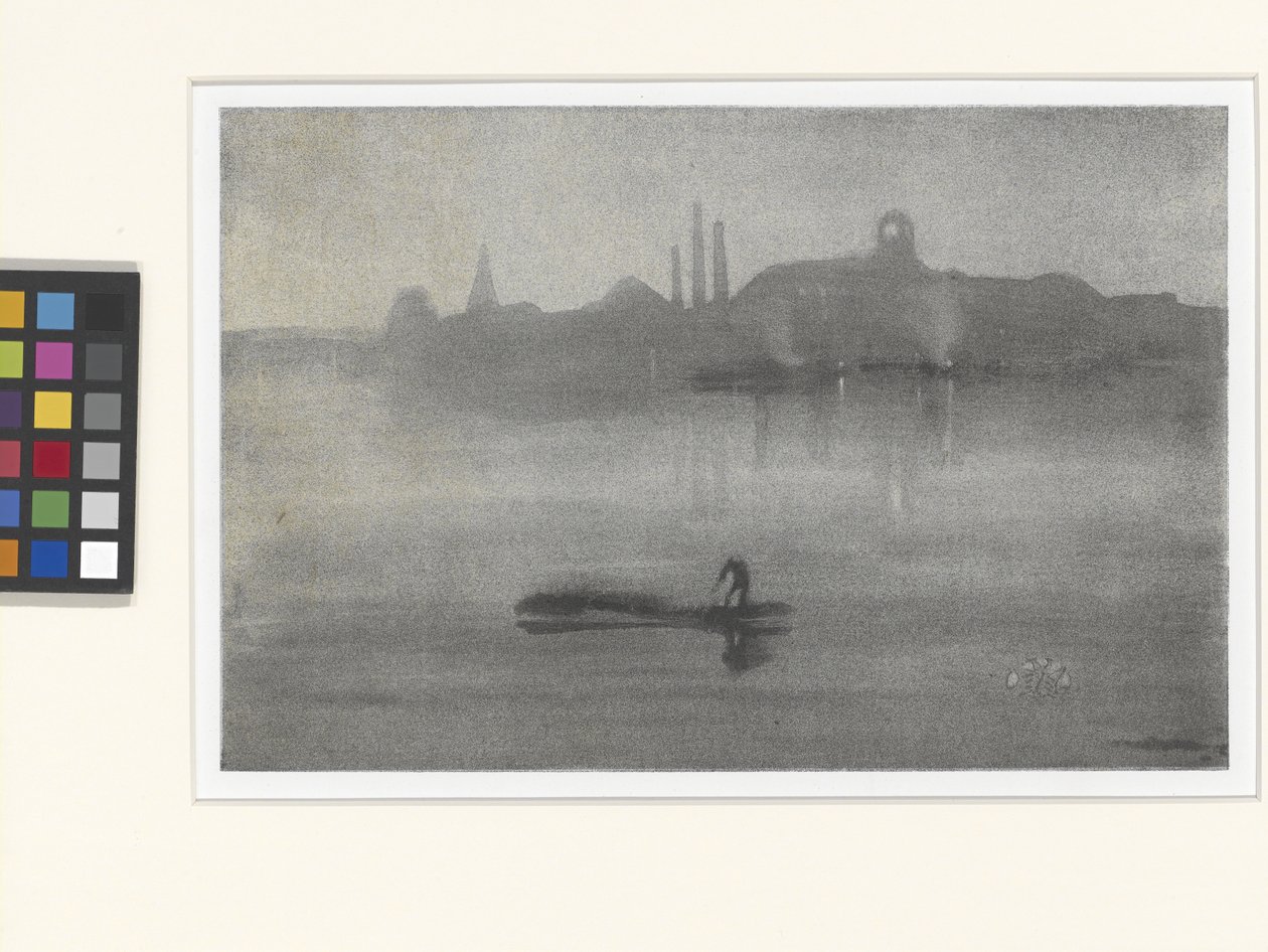 Nocturne: The Thames At Battersea (lithotint) tekijältä James Abbott McNeill Whistler