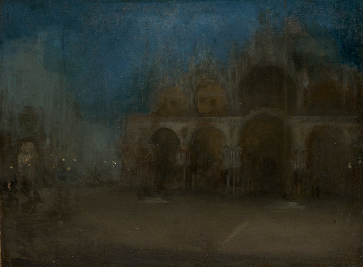 "Nocturne, sininen ja kulta - Pyhän Markuksen kirkko, Venetsia", 1879-1903 tekijältä James Abbott McNeill Whistler