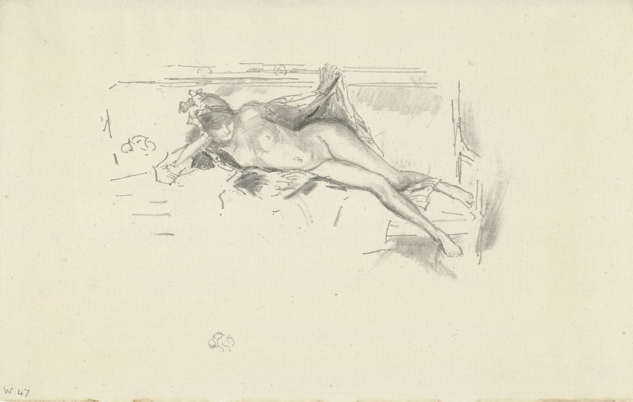 Alaston malli makuuasentoon tekijältä James Abbott McNeill Whistler