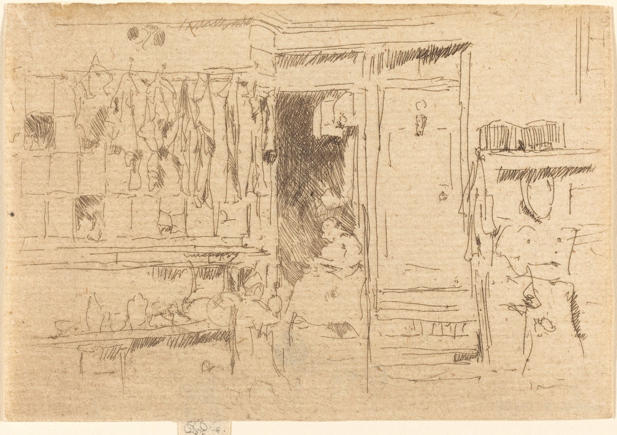 Old-Clothes Shop, No.I, c. 18841886. tekijältä James Abbott McNeill Whistler