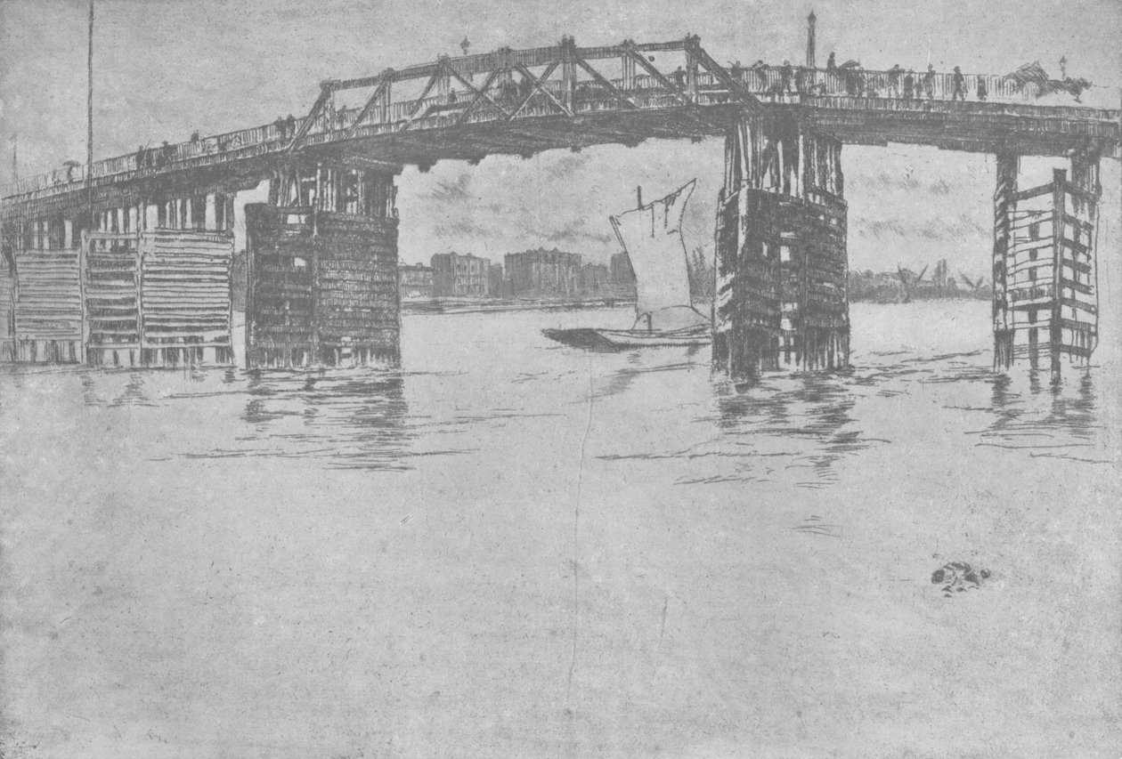 Old Battersea Bridge, 1879, 1904 tekijältä James Abbott McNeill Whistler
