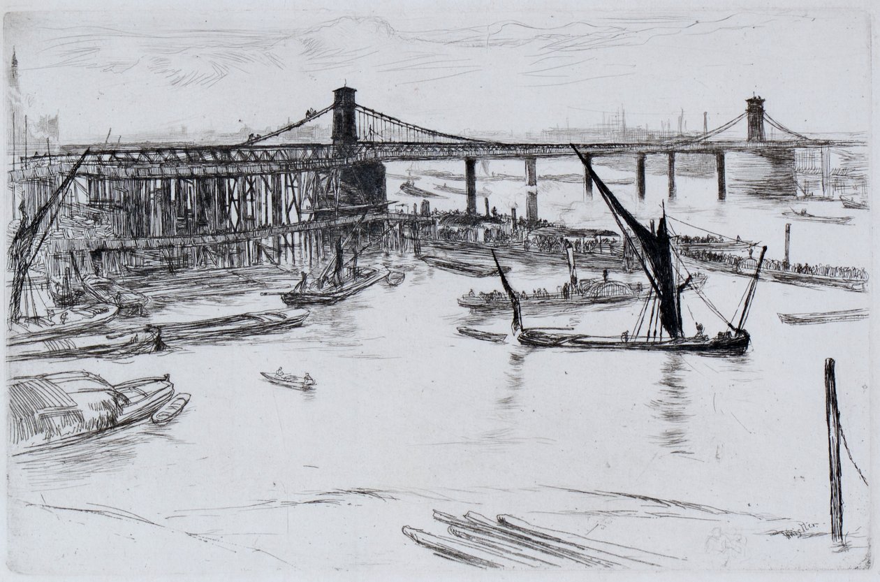 Vanha Hungerford Bridge tekijältä James Abbott McNeill Whistler