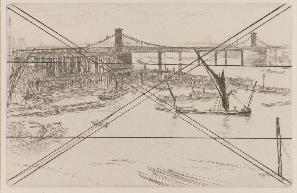 Old Hungerford Bridge, 1861. tekijältä James Abbott McNeill Whistler