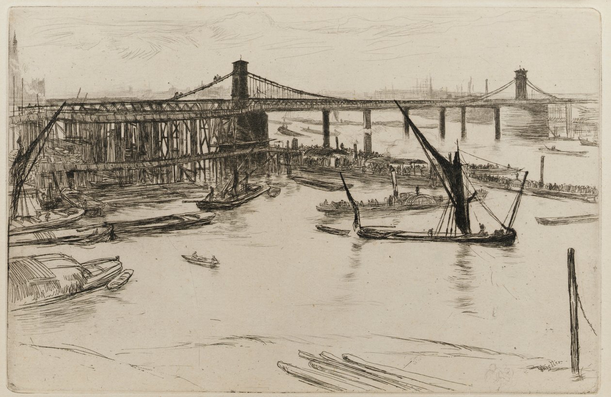 Old Hungerford Bridge, 1861. tekijältä James Abbott McNeill Whistler