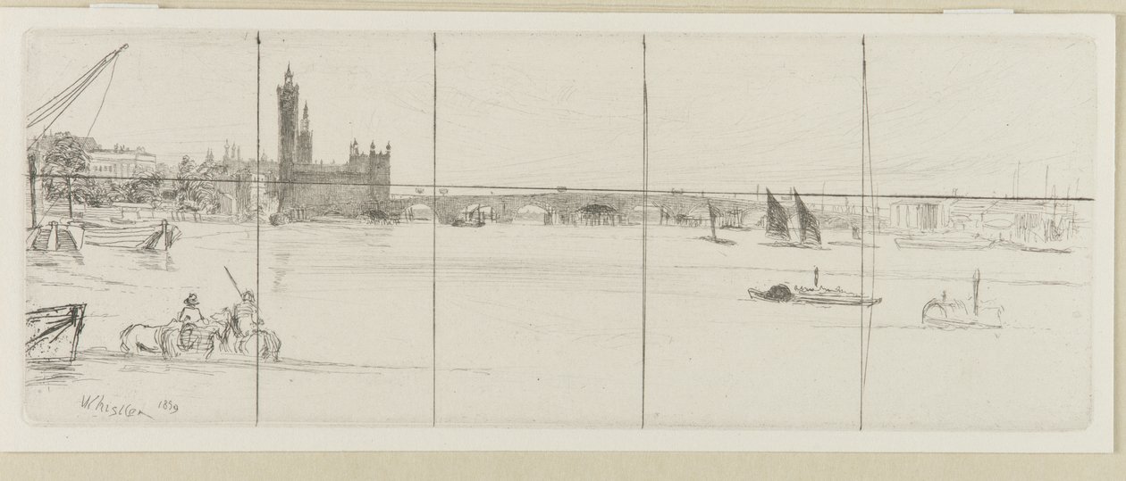 Old Westminster Bridge, 1859. tekijältä James Abbott McNeill Whistler