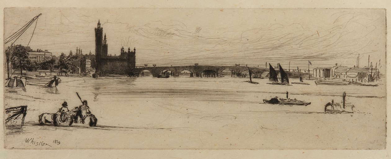 Old Westminster Bridge, 1859. tekijältä James Abbott McNeill Whistler
