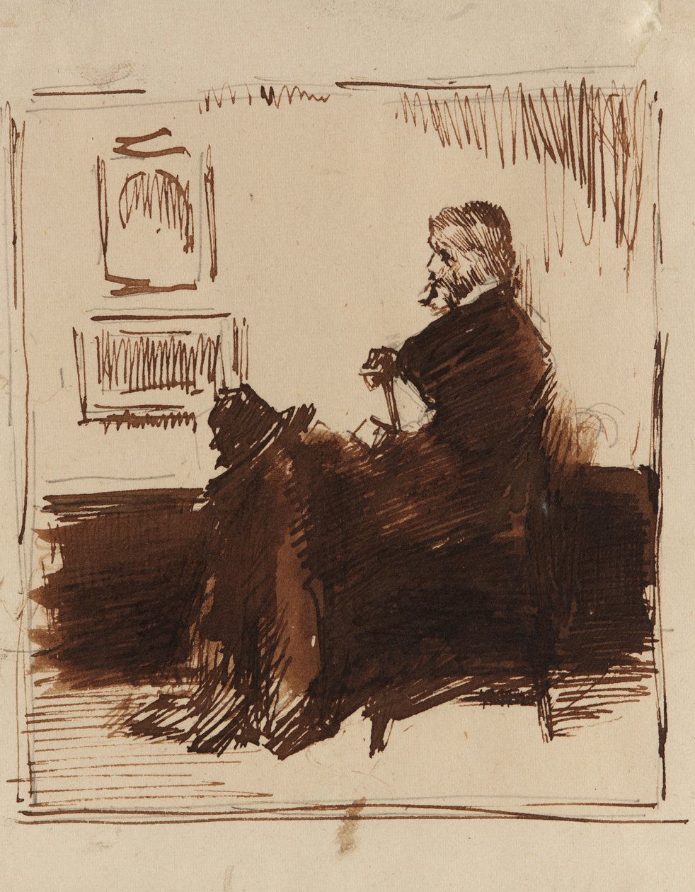 Muotokuvaluonnos Thomas Carlylesta, 1872. tekijältä James Abbott McNeill Whistler