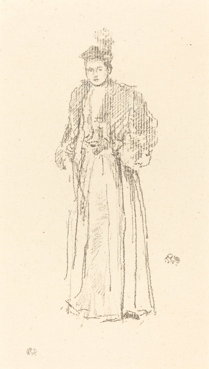 Muotokuvatutkimus: Miss Charlotte R. Williams, 1892. tekijältä James Abbott McNeill Whistler