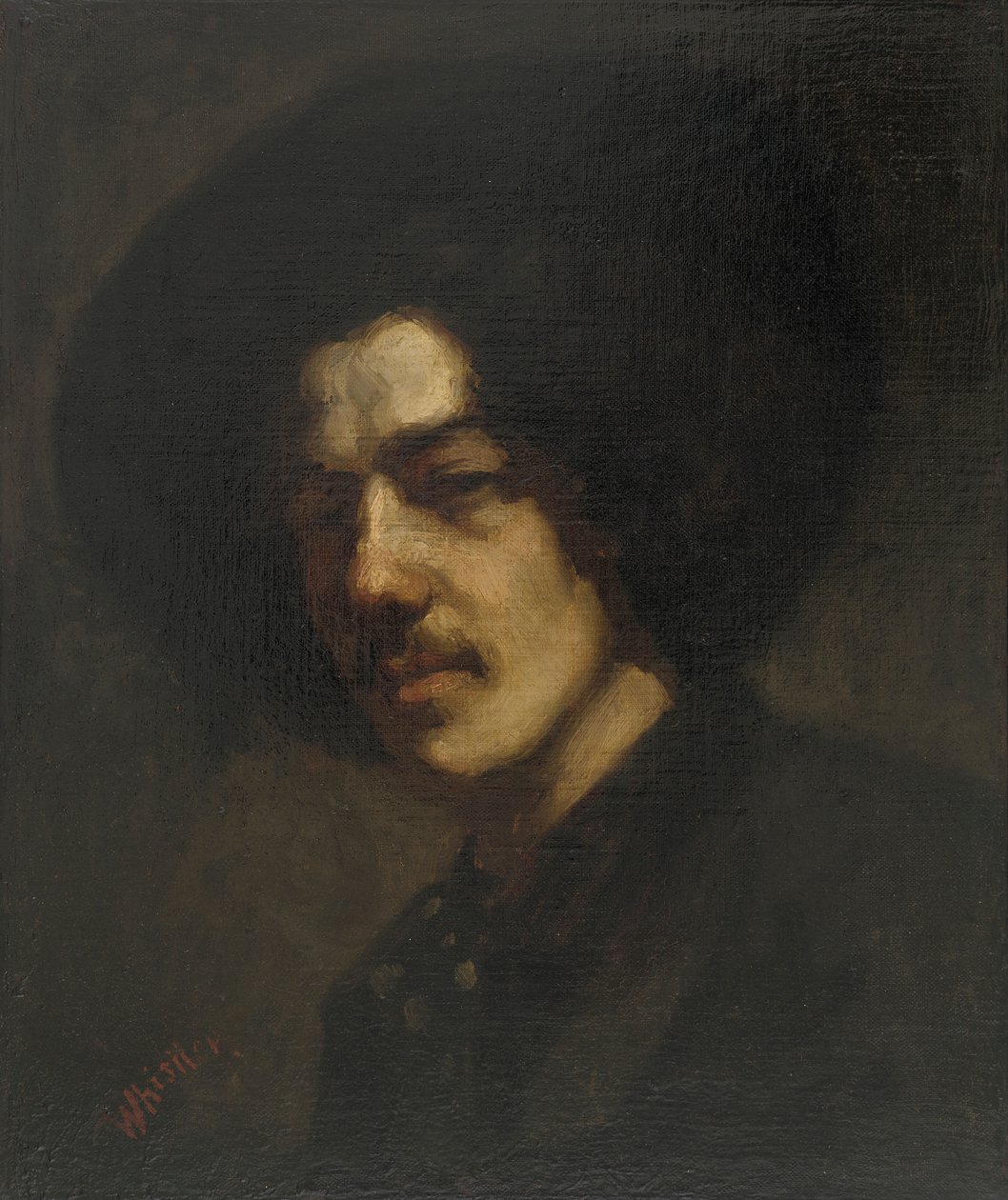 Whistlerin muotokuva hatun kanssa, 1857-1859. tekijältä James Abbott McNeill Whistler
