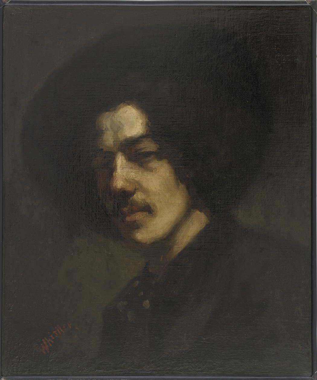 Muotokuva Whistleristä hattu päässä, 1857-59 tekijältä James Abbott McNeill Whistler