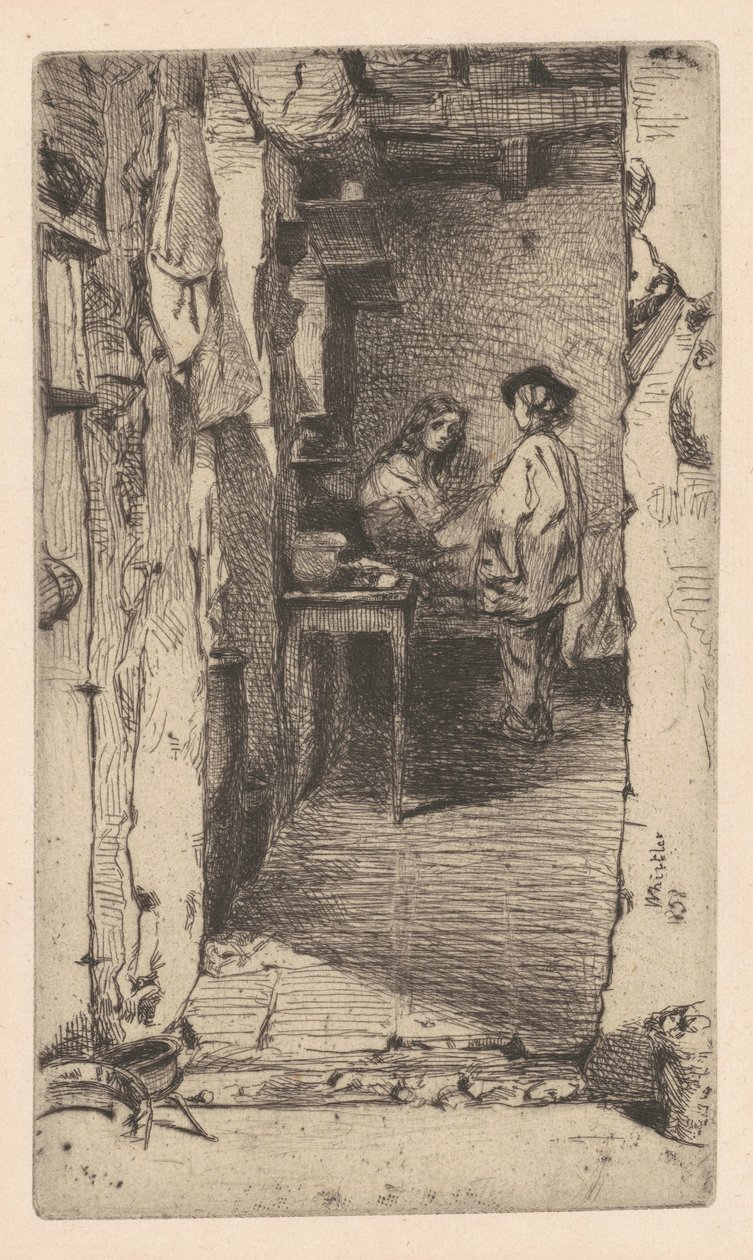 Rag Pickers, Mouffetard Quarter, Pariisi, 1858. tekijältä James Abbott McNeill Whistler
