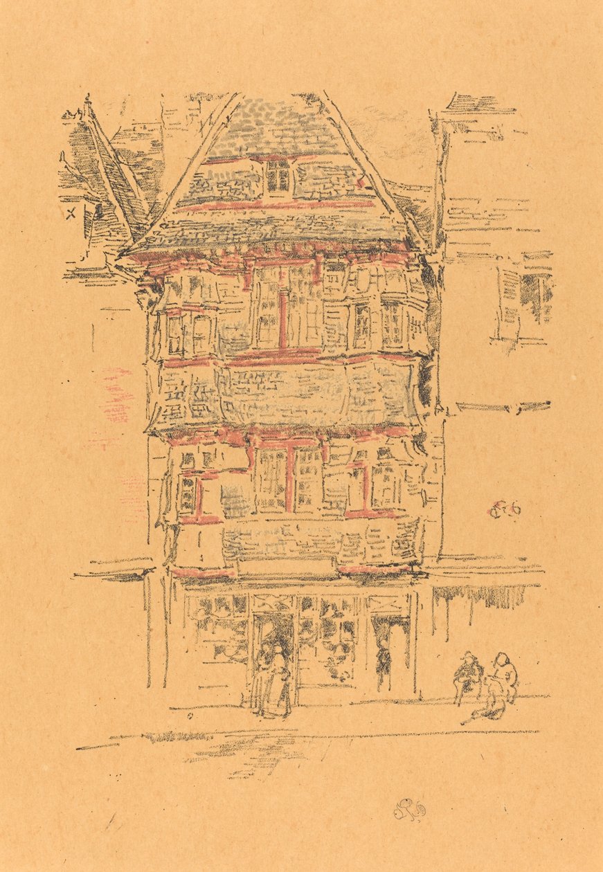 Punainen talo, Paimpol, 1893. tekijältä James Abbott McNeill Whistler